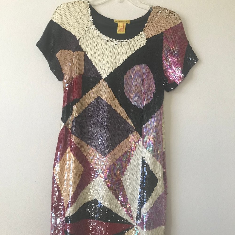 Short Sleeve Sequin Dress
